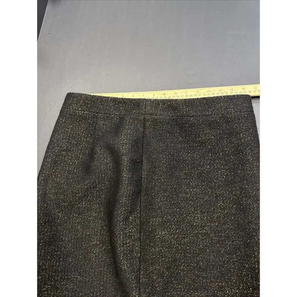J Crew No 2 Wool Pencil Skirt Black Minimalist‎ Twill Lined Workwear Knee Length